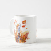 Herfst Vibes Waterverf Fox - Koffiemok (Voorkant links)