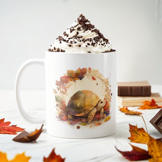 Herfst Vibes Waterverf schildpad - Koffiemok