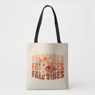 Herfst vibes waterverf wilde bloemen bladeren draagtas