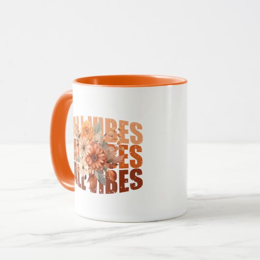 Herfst vibes waterverf wilde bloemen bladeren mok (Voorkant links)