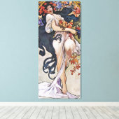 Herfst (vier seizoenen), Alphonse Mucha Canvas Pri Afdruk (Insitu (Houten vloer))