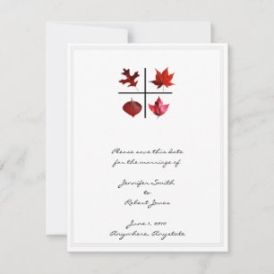 Herfst vierkant - Herfst Leaf-ontwerp in rood Sina Save The Date