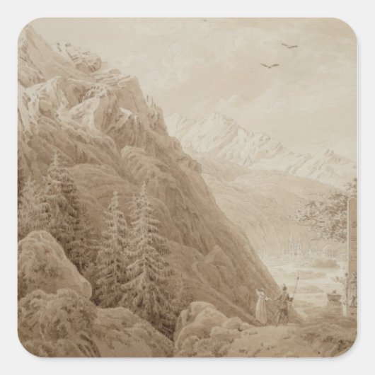 herfst vierkante sticker (Voorkant)