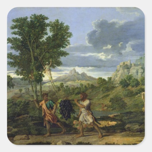 herfst vierkante sticker (Voorkant)
