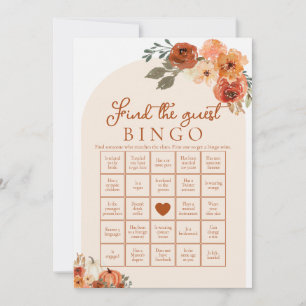 Herfst Vind de Gast Bruidsfeest Bingo Spel Kaart