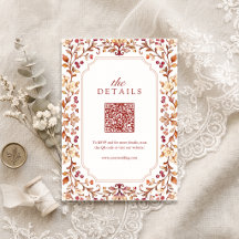 Herfst Vintage Botanische Bloemige QR-code details