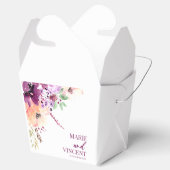 Herfst Violet Magenta Paarse Bloemen Bruiloft Bedankdoosjes (Geopend)