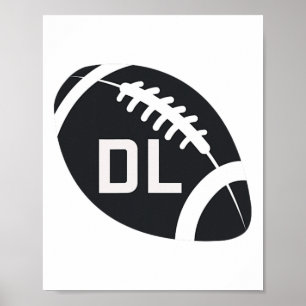 Herfst Voetbal Defensive Lineman DL D Line Defence Poster