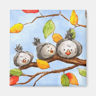 Herfst Vogels Trio Magnet Magneet