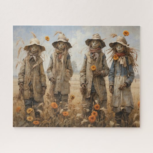 Herfst vogelverschrikkers puzzel (Horizontaal)