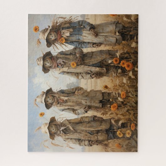 Herfst vogelverschrikkers puzzel legpuzzel (Verticaal)