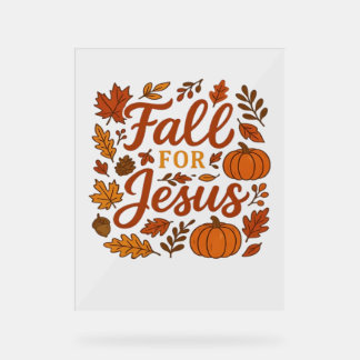 Herfst voor Jesus Autumn Pumpkin Christelijk Faith Acryl Bord