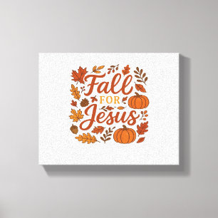 Herfst voor Jesus Autumn Pumpkin Christelijk Faith Canvas Afdruk