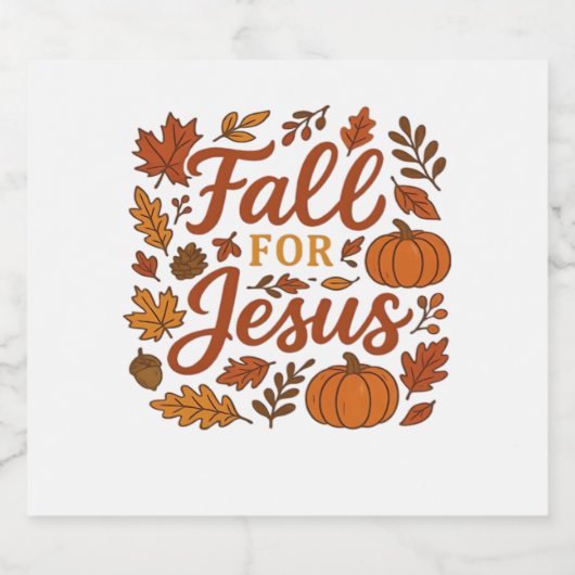 Herfst voor Jesus Autumn Pumpkin Christelijk Faith Sparkling Wijnetiket (Enkel label)