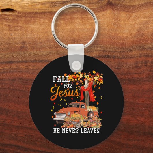 Herfst voor Jezus die hij nooit verlaat - kruisjez Sleutelhanger (Voorkant)