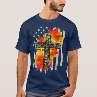 Herfst voor Jezus Hij laat Jezus Autumn Americ noo T-shirt