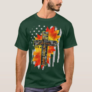 Herfst voor Jezus Hij laat Jezus Autumn Americ noo T-shirt