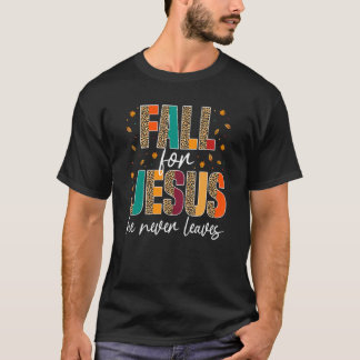 Herfst voor Jezus Hij laat nooit Christelijke gelo T-shirt