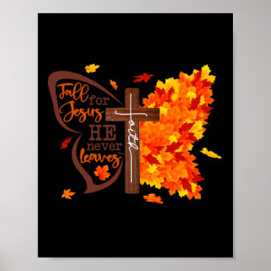 Herfst voor Jezus Hij laat nooit vlinder Christeli Poster