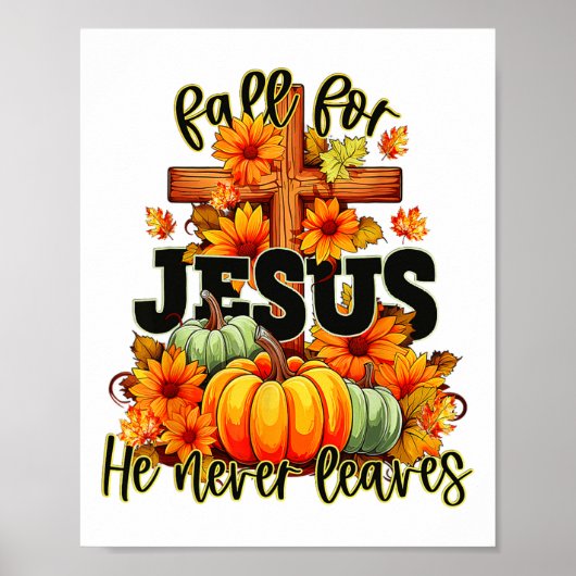 Herfst voor Jezus Hij verlaat nooit Halloween Herf Poster (Voorkant)