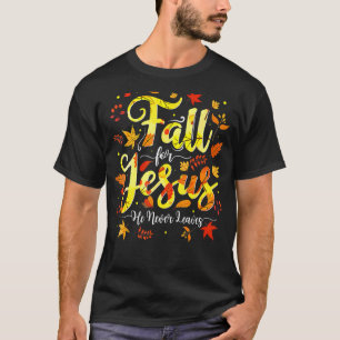 Herfst voor Jezus Hij verlaat nooit najaar Christe T-shirt