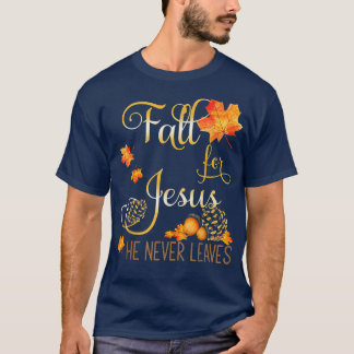 Herfst voor Jezus Hij verlaat nooit najaar Christe T-shirt