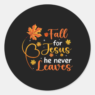 Herfst voor Jezus verlaat hij nooit in de herfst Ronde Sticker