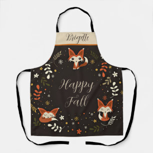 Herfst Vossen met aanpasbare tekst gepersonaliseer Schort