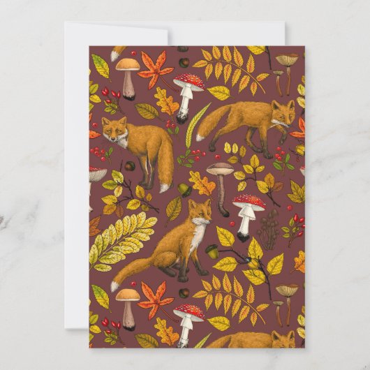 Herfst vossen op chocoladebruin (Voorkant)