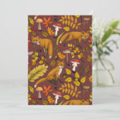 Herfst vossen op chocoladebruin (Staand voorkant)