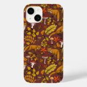 Herfst vossen op chocoladebruin Case-Mate iPhone case (Achterkant)