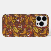 Herfst vossen op chocoladebruin iPhone hoesje (Achterkant horizontaal)
