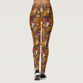 Herfst vossen op chocoladebruin leggings (Achterkant)