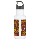 Herfst vossen op chocoladebruin waterfles  (Achterkant)