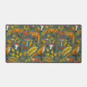 Herfst vossen op pijnboomgroen bureaumat (Voorkant)