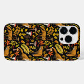 Herfst vossen op zwart iPhone hoesje (Achterkant horizontaal)