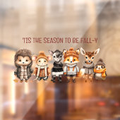 Herfst Vrienden Leuke Dieren Tekstvenster Cling Raamsticker (Vel 2)