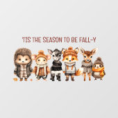 Herfst Vrienden Leuke Dieren Tekstvenster Cling Raamsticker (Vel)