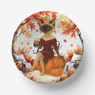Herfst Vriendsgeven Herfst Party voor Kattenliefhe Papieren Kommen
