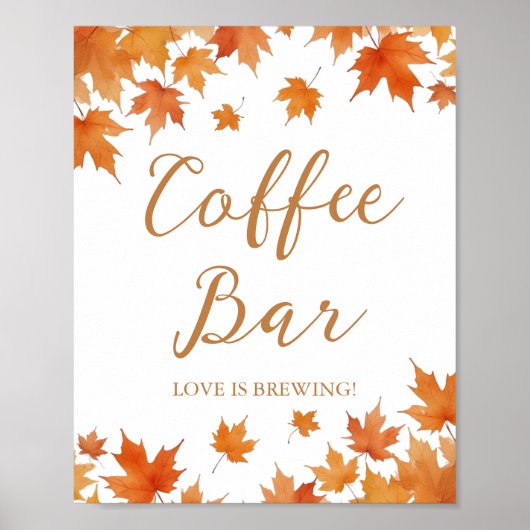 Herfst Vrijgezellenfeest koffiebar Poster (Voorkant)