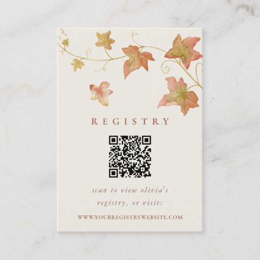 Herfst Vrijgezellenfeest QR-code Informatiekaartje (Voorkant)