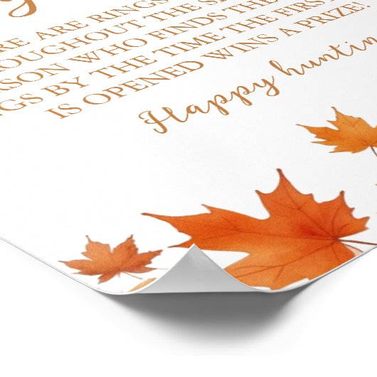 Herfst Vrijgezellenfeest Ring Hunt Spel Poster (Hoek)