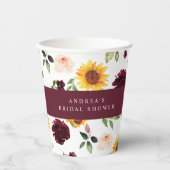 Herfst Vrijgezellenfeest Zonnebloemen en Rozen Blo Papieren Bekers (Voorkant)
