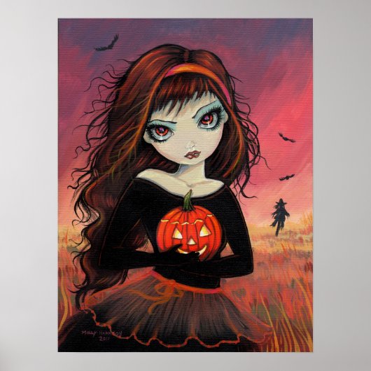 Herfst Vuur Halloween Poster Print (Voorkant)
