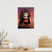 Herfst Vuur Halloween Poster Print (Keuken)