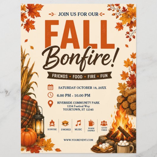 Herfst Vuurkorf Flyer (Voorkant)