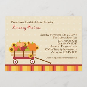 Herfst Wagon Bridal Shower Kaart