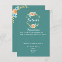 Herfst Watercolo Wedding Details Kaart