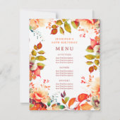 Herfst Watercolor Bloem 60ste Verjaardagsfeest Men Kaart (Voorkant)