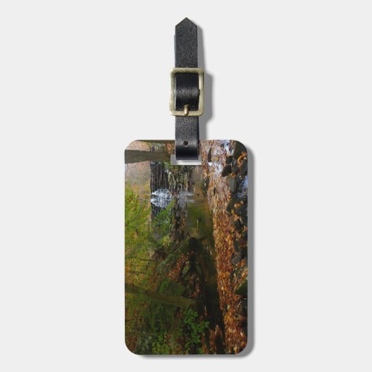 Herfst Waterfall en Creek Pennsylvania Natuur Bagagelabel (Voorkant verticaal)